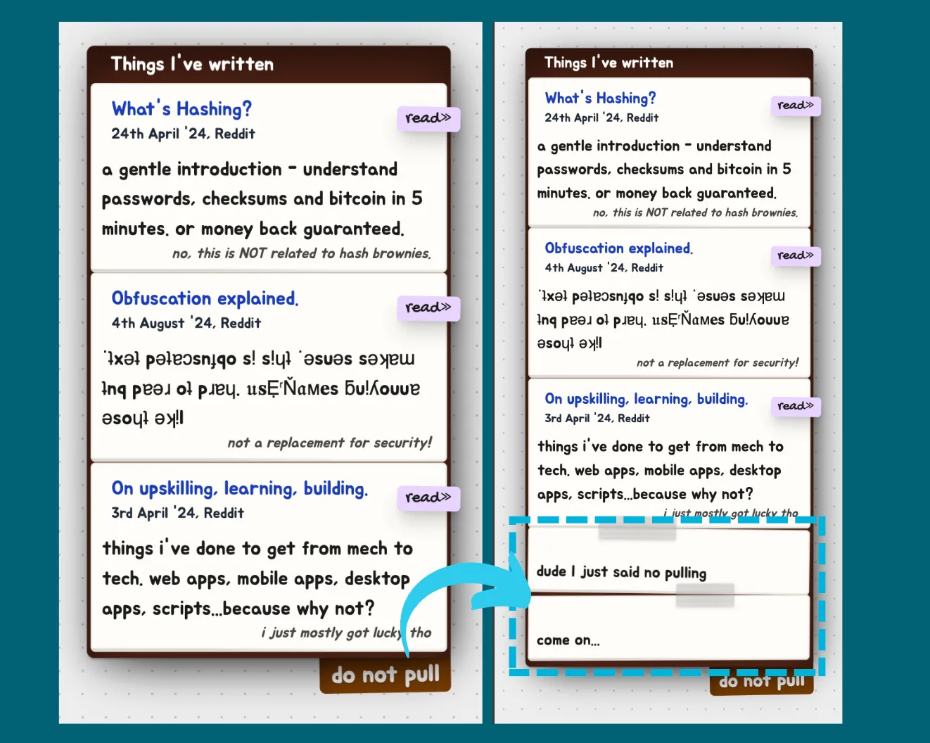 List where entries are added